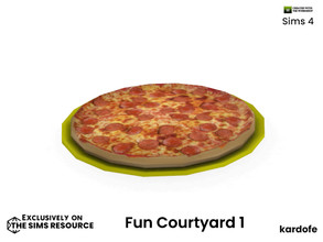 Sims 4 — kardofe_Fun Courtyard_Pizza by kardofe — Tray with pizza, decorative
