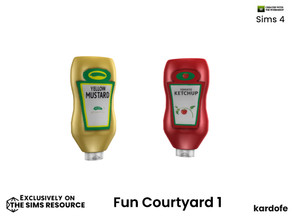 Sims 4 — kardofe_Fun Courtyard_Sauce by kardofe — Sauce pot, in two options, Ketchup and Mustard, decorative