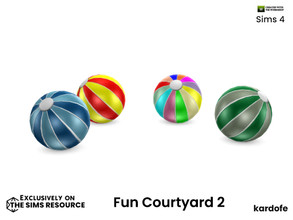Sims 4 — kardofe_Fun Courtyard_Ball by kardofe — Multicoloured beach ball, decorative, in four colour options