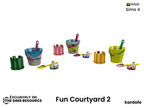 Sims 4 — kardofe_Fun Courtyard_Beach toys by kardofe — Beach toy group, in three different colour options, decorative