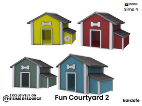 Sims 4 — kardofe_Fun Courtyard_Doghouse by kardofe — Large doghouse, in four colour options
