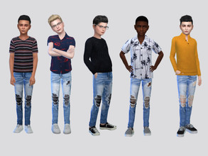 Sims 4 — Philmer Rugged Jeans Boys by McLayneSims — TSR EXCLUSIVE Standalone item 7 Swatches MESH by Me NO RECOLORING