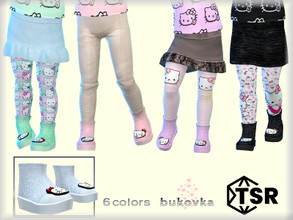 Sims 4 — Boots Kitty  by bukovka — Boots for toddler girls. Installed standalone, new mesh is mine, included. 6 color