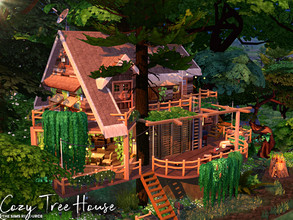 Sims 4 — Cozy Tree House | noCC by simZmora — An ideal home for a family wanting to be closer to nature. :) Lot:30x20 Lot