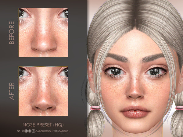 Sims 4 — Nose Preset (HQ) by Caroll912 — A small nose preset for female Sims. Preset is suited for Teen - Elders and all
