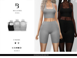 Sims 4 — Bandage Halter Crop Top by Bill_Sims — This top features a bandage material with a halterneck design and a