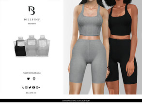 Sims 3 — Bandage Halter Crop Top by Bill_Sims — This top features a bandage material with a halterneck design and a