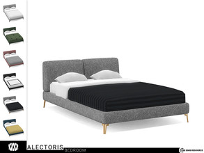 Sims 4 — Alectoris Double Bed by wondymoon — - Alectoris Bedroom - Double Bed - Wondymoon|TSR - Creations'2022