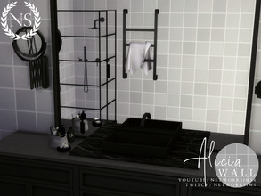 Sims 4 — Alicia Tile Wall by networksims — A grey tile wall.