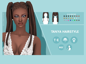 Sims 4 — Tanya Hairstyle by simcelebrity00 — Hello Simmers! This dreadloc, ethinic pigtail, and hat compatible hairstyle