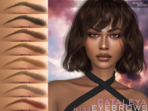 Sims 4 — Cataleya Eyebrows N152 by MagicHand — Hard angled brows in 13 colors - HQ Compatible. Preview - CAS thumbnail