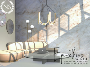 Sims 4 — Epimetheus Marble Mural by networksims — A white raw marble wall mural.