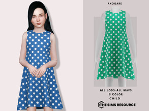 Sims 4 — Akogare Dress No.213 by _Akogare_ — Akogare Dress No.213 - 8 Colors - New Mesh (All LODs) - All Texture Maps -