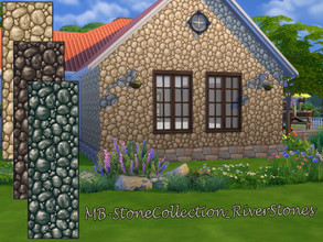 Sims 4 — MB-StoneCollection_RiverStones by matomibotaki — MB-StoneCollection_RiverStones washed out river stones for an