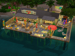 Sims 4 — Tropical Karaoke Bar - no CC  by Flubs79 — here is a tropical karaoke bar for your Sims its a community lot the