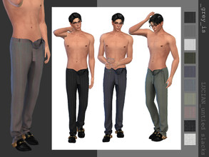 Sims 4 — _lucian_ 014 Untied Slacks by greyIS — Men's loose-fit trousers with untied waistband for at-home lounging