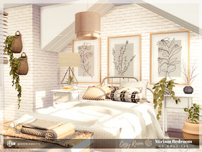Sims 4 — Miriam Bedroom CC only TSR by Moniamay72 — Cozy Bedroom in brown colors. Size: 5x5, small walls This room is