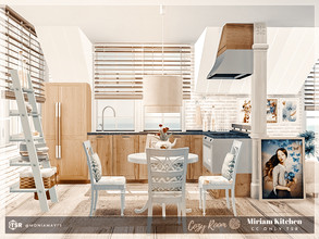 Sims 4 — Miriam Kitchen CC only TSR by Moniamay72 — Cozy Kitchen in brown colors. Size: 8x5, medium walls This room is