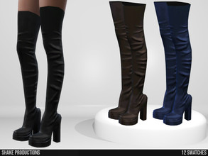 Sims 4 — 910 - High Heel Boots by ShakeProductions — Shoes/High Heels-Boots New Mesh All LODs Handpainted 12 Colors