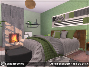 Sims 4 — Asher Bedroom - TSR CC Only by sharon337 — This is a Room Build 6 x 5 Room $9,093 Short Wall Height Please make