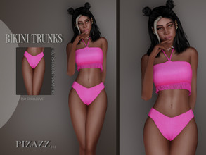 Sims 4 — Bikini Trunks by pizazz — Bikini Trunks for your sims 4 games. Modern strappy bikini bottoms. Ribbed fabric that
