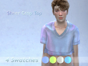 Sims 4 — Sheer Crop Top by RoyIMVU — Sheer crop top for male sims. 