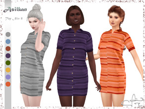 Sims 4 — Asilkan Dress No:8 by Asilkan — New Mesh 8 colours All Maps HQ compatible