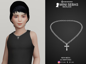 Sims 4 — Mini Sebas (Necklace) by Beto_ae0 — Necklace for children, Enjoy it - 05 colors - New Mesh - All Lods - All maps