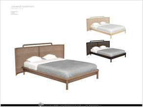 Sims 4 — Japandi bedroom - bed by Severinka_ — Double bed From the set 'Japandi bedroom' Build / Buy category: Comfort /