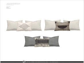 Sims 4 — Japandi bedroom - bed pillows by Severinka_ — Double bed pillows From the set 'Japandi bedroom' Build / Buy