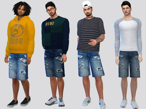 Sims 4 — Kairo Denim Short by McLayneSims — TSR EXCLUSIVE Standalone item 5 Swatches MESH by Me NO RECOLORING Please