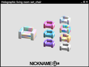 Sims 4 — Holographic living room set_chair by NICKNAME_sims4 — Holographic living room set 8 package files. -Holographic