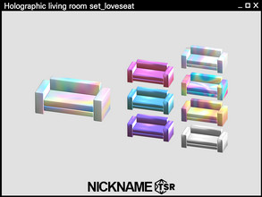 Sims 4 — Holographic living room set_loveseat by NICKNAME_sims4 — Holographic living room set 8 package files.