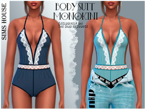 Sims 4 — MONOKINI bodysuit with lace by Sims_House — MONOKINI bodysuit with lace 14 options. Swim monokini and bodysuit