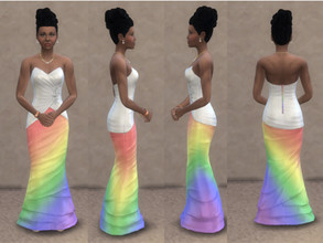 Sims 4 — MWKZ - Mermaid Wedding Dress Pride Recolor by Kaezia — When I looked at the base-game mermaid style Pride