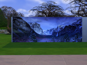 Sims 4 — Wall Mural NatureScapes by SimsCheree — Three nature scape murals: a forest, mountain, and waterfall. These are