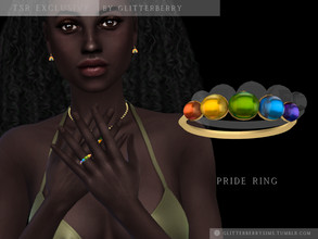 Sims 4 — Pride Ring by Glitterberryfly — A pride ring that is on the ring finger. Comes in a few pride swatches. I tried