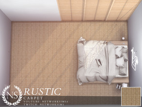 Sims 4 — Rustic Carpet by networksims — A light brown woven carpet.