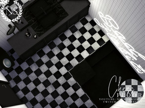 Sims 4 — Chess Tile Floor by networksims — A white and black checked tile floor.