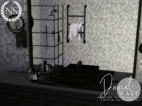 Sims 4 — Daniel Tile Wall by networksims — A grey tile wall.