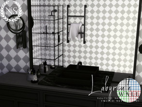 Sims 4 — Labyrinth Tile Wall (Diamond) by networksims — A white and pastel coloured tile wall.
