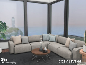 Sims 4 — Cozy Living | TSR CC only by Summerr_Plays — A cozy modern living room. Medium wall height 6x5