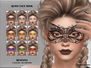 Sims 4 — Quinn Face Mask [HQ] by Benevita — Quinn Face Mask HQ Mod Compatible 9 Swatches I hope you like! :)