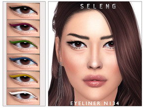 Sims 4 — Eyeliner N134 by Seleng — The eyeliner has 21 colours and HQ compatible. Allowed for teen, young adult, adult