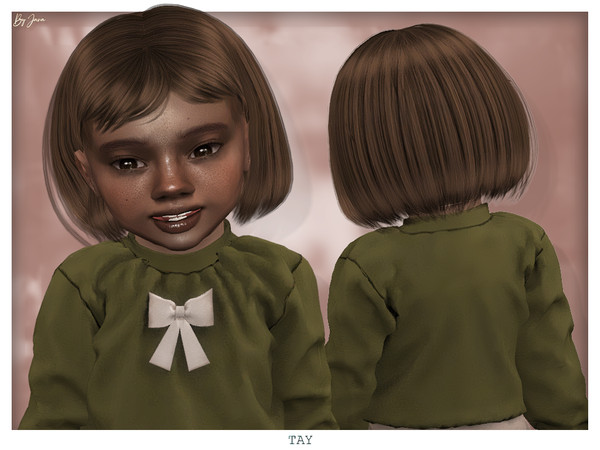 Sims 4 — TAY (Toddler Hairstyle) by Mystic Studios — -Female -Toddler Only! -33 Colors -New Mesh! -Hat Compatible!
