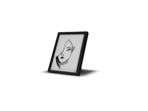 Sims 4 — MDH Picture by Angela — Modern sketch of a woman in a pictureframe.