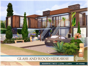 Sims 4 — Glass And Wood Hideaway /No CC/ by Lhonna — Comfort, modern house, great for a couple or a bunch of friends who