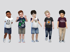 Sims 4 — Sporty Tees Toddler by McLayneSims — TSR EXCLUSIVE Standalone item 7 Swatches MESH by Me NO RECOLORING Please