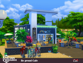 Sims 4 — Be Proud Cafe _TSR only CC by evi — It is a big feast! A meeting place for people coming together in love and