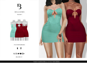 Sims 3 — Waist V Bar Bandeau Cut Out Mini Dress by Bill_Sims — This dress features a V bar design, a bandeau neckline and